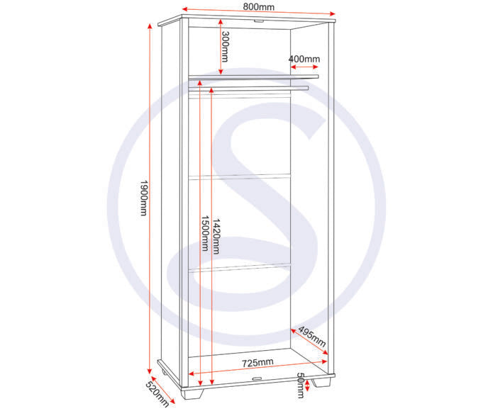 Oliver 2 Door Wardrobe