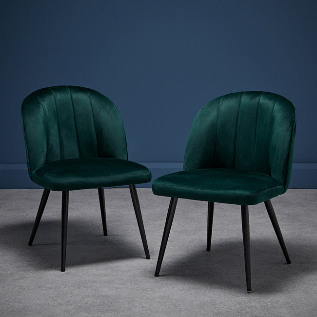 Orla Pair of Velvet Dining Chairs