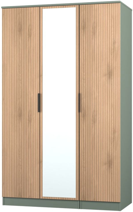 Java Mirrored 3 Door Triple Wardrobe