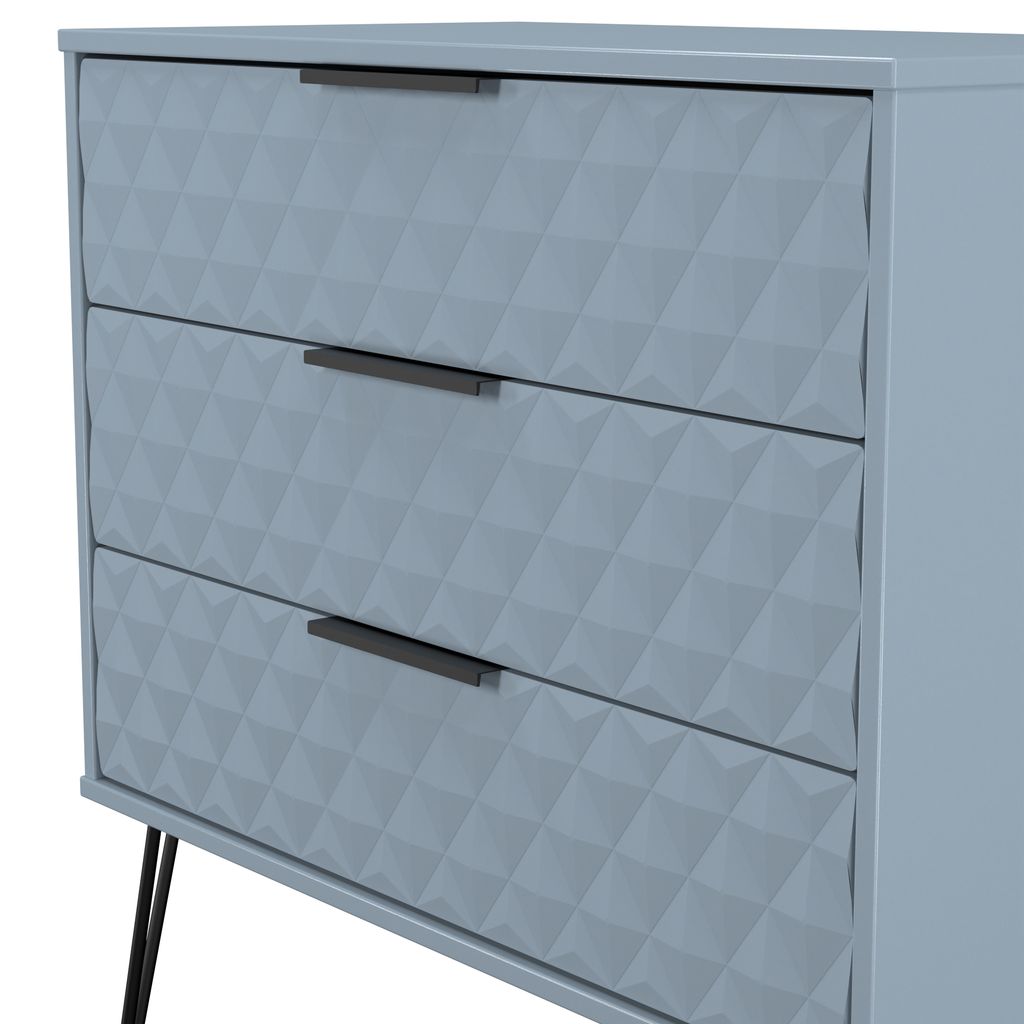 Harlequin 3 Drawer Chest with Black Hairpin Legs