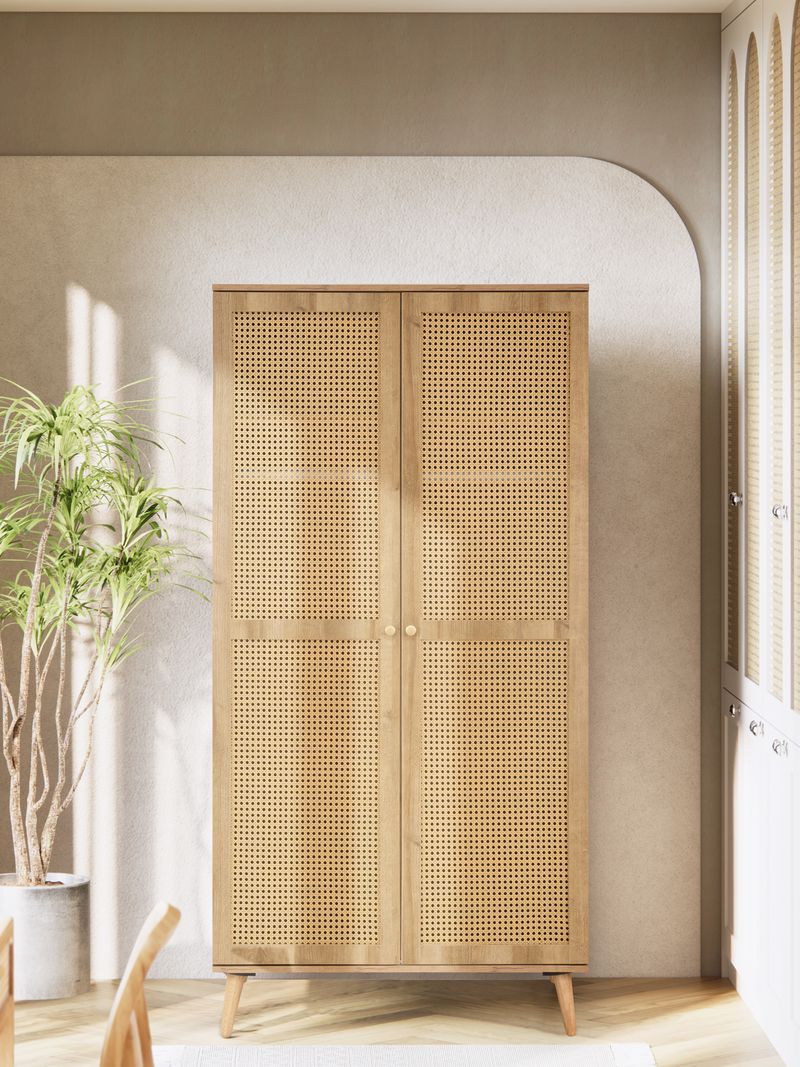 Manila Rattan 2 Door Double Wardrobe