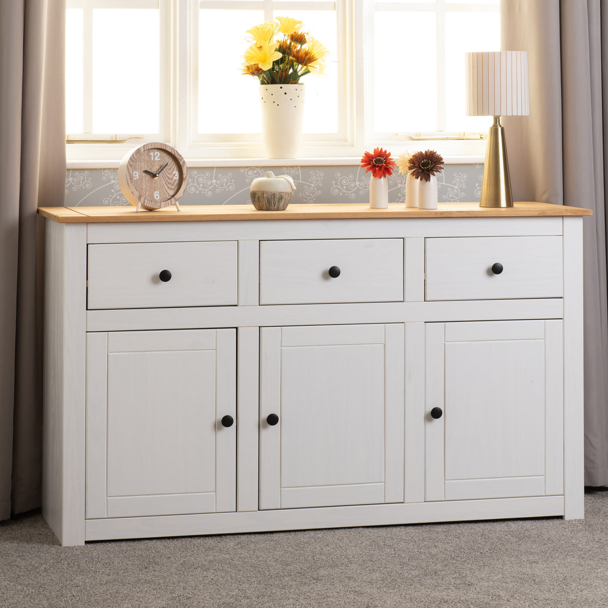 Panama 3 Door 3 Drawer Sideboard