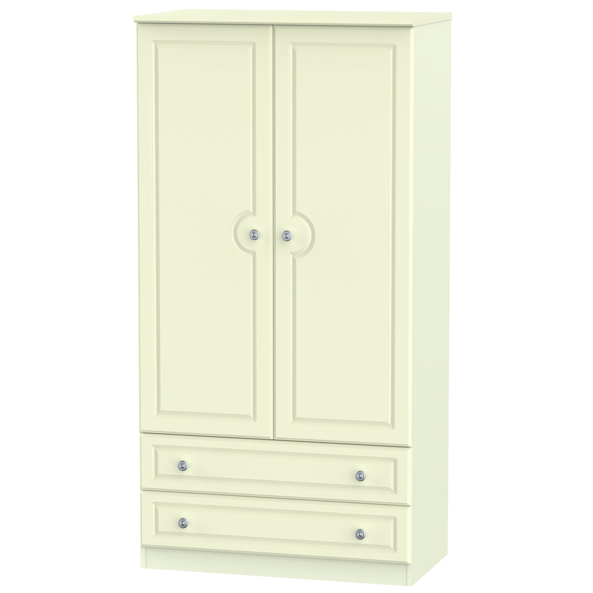 Pembroke Cream Wide 2 Door 2 Drawer Wardrobe