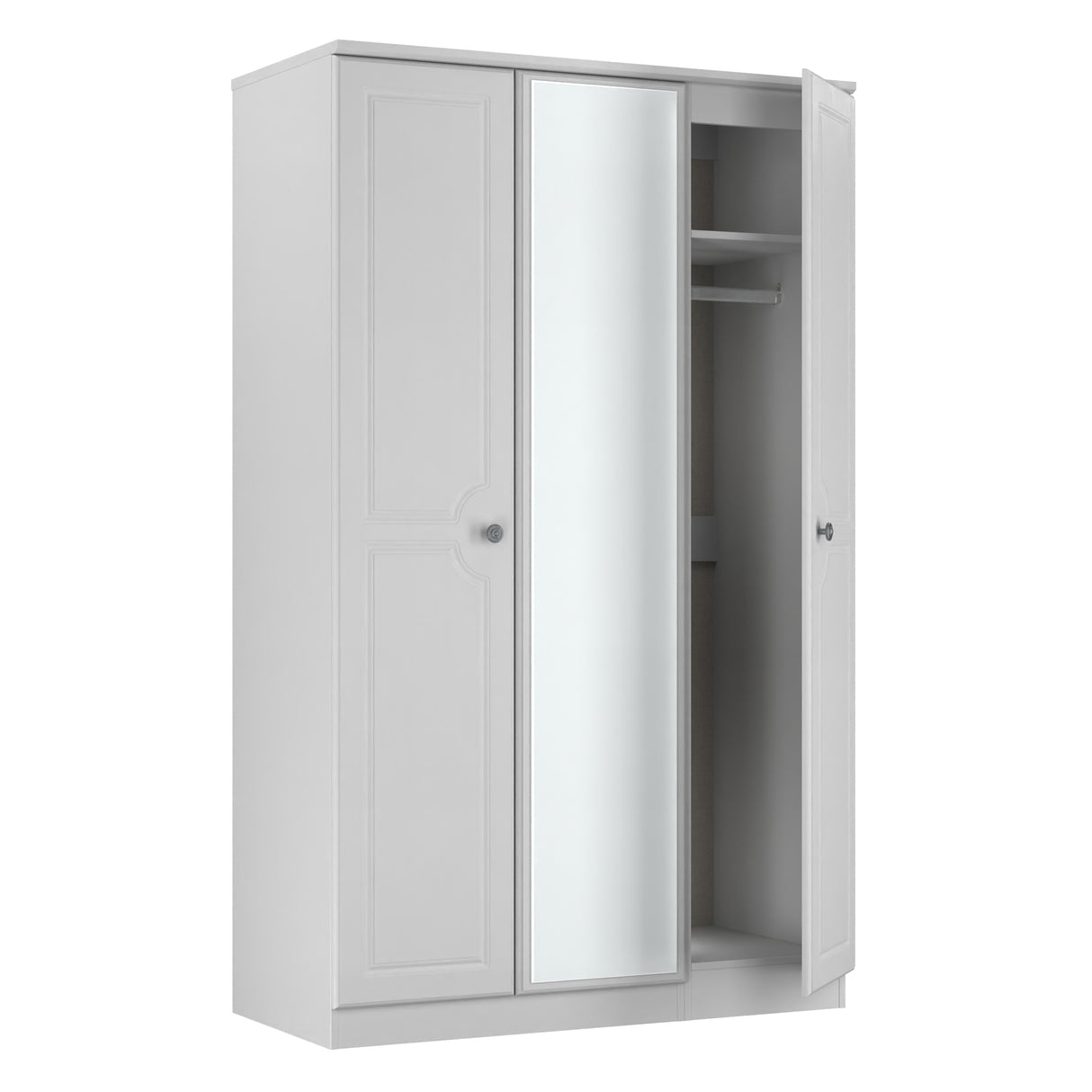 Pembroke Grey Ash 3 Door Mirrored Wardrobe