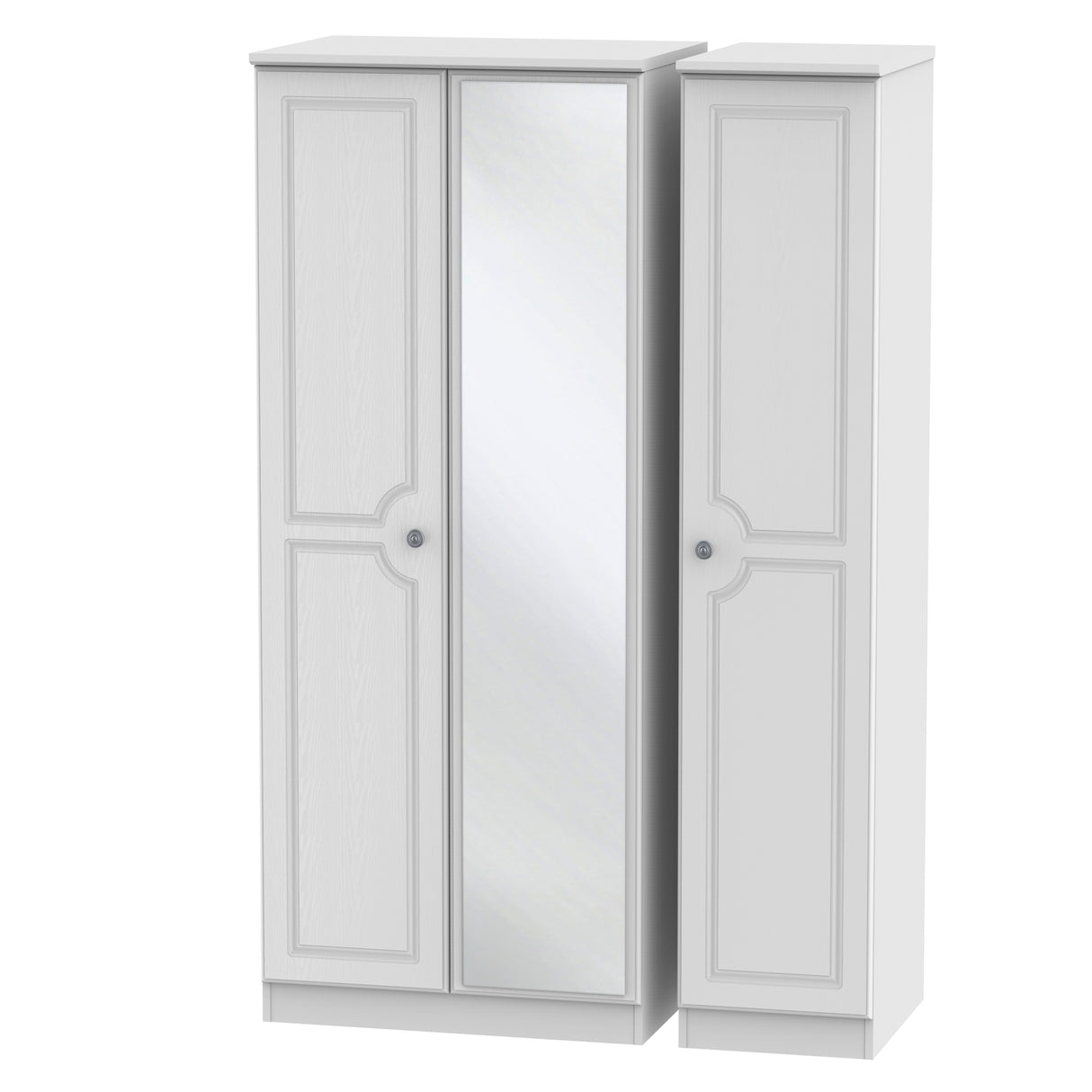 Pembroke White Ash 3 Door Wardrobe with Mirror