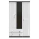 Pembroke 3 Door 2 Drawer Tall Mirrored Triple Wardrobe