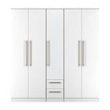 Haworth Tall 5 Door 2 Drawer Mirrored Wardrobe