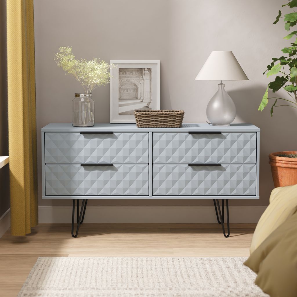 Harlequin 4 Drawer Bed Box with Black Hairpin Legs
