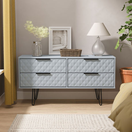 Harlequin 4 Drawer Bed Box with Black Hairpin Legs