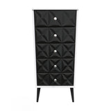 Pixel 5 Drawer Bedside Cabinet with Dark Scandinavian Legs