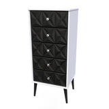 Pixel 5 Drawer Bedside Cabinet with Dark Scandinavian Legs