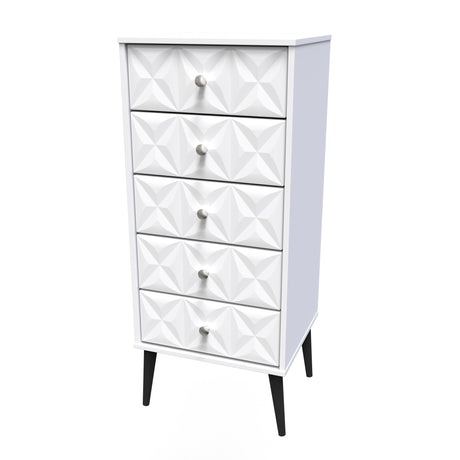 Pixel 5 Drawer Bedside Cabinet with Dark Scandinavian Legs