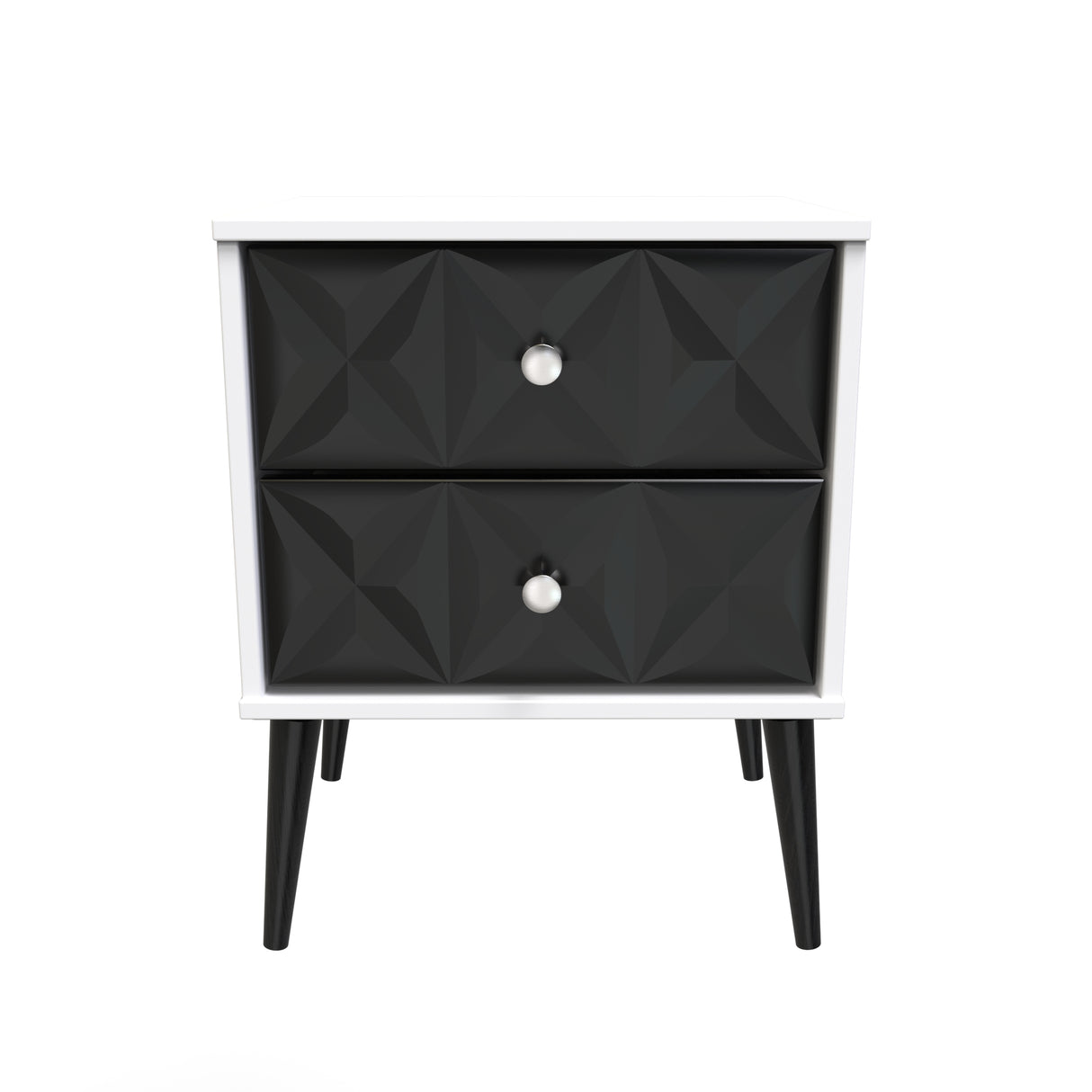 Pixel 2 Drawer Bedside Cabinet with Dark Scandinavian Legs