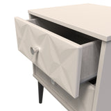 Pixel 2 Drawer Bedside Cabinet with Dark Scandinavian Legs