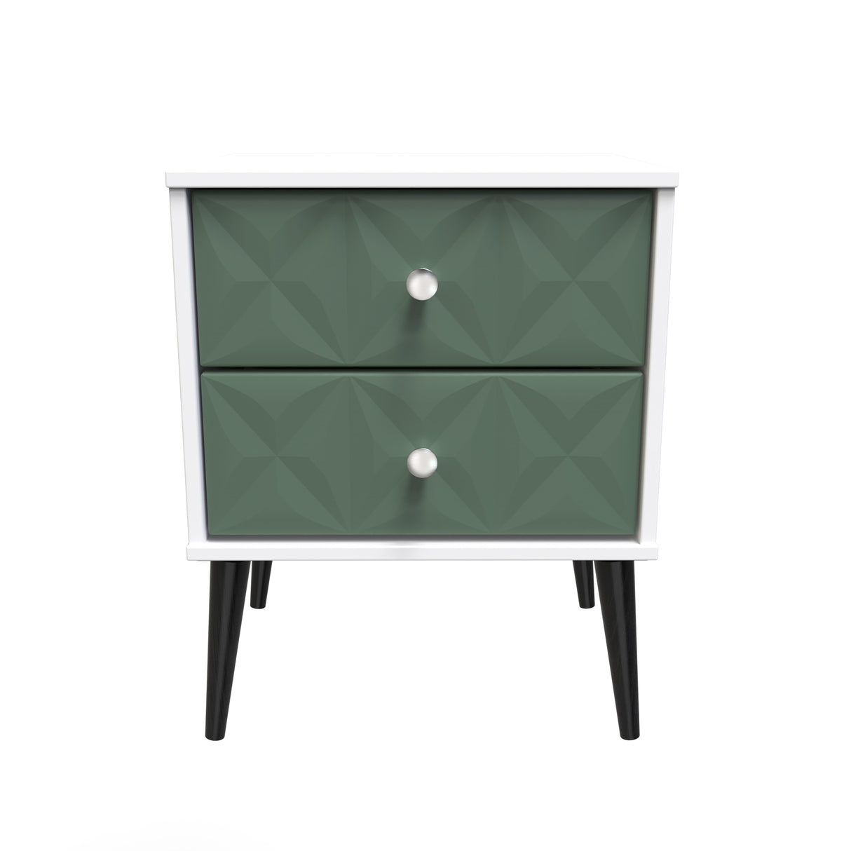 Pixel 2 Drawer Bedside Cabinet with Dark Scandinavian Legs