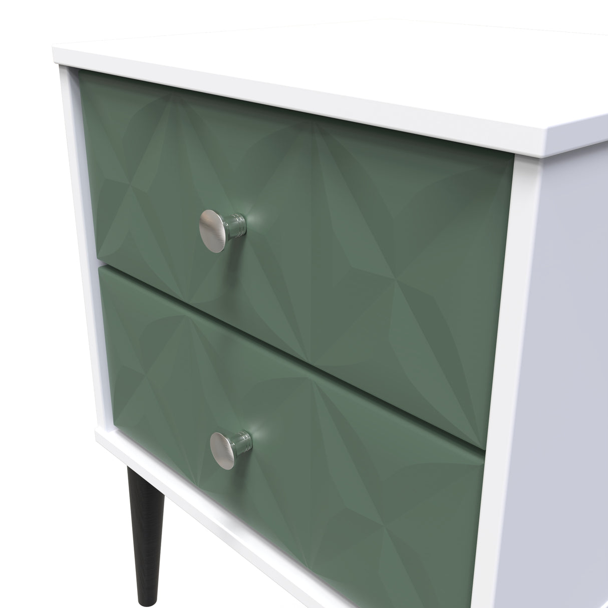 Pixel 2 Drawer Bedside Cabinet with Dark Scandinavian Legs