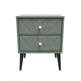 Pixel 2 Drawer Bedside Cabinet with Dark Scandinavian Legs