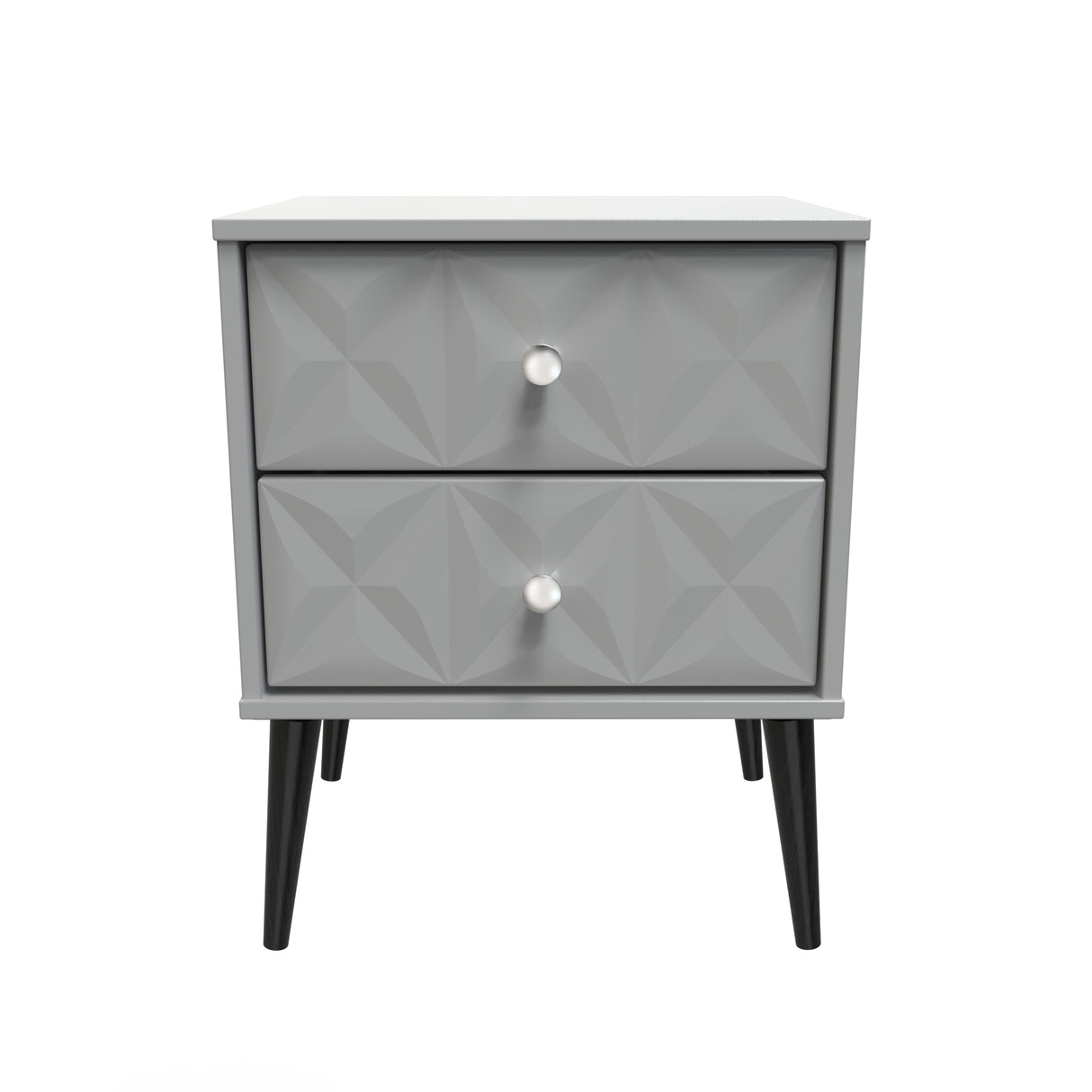 Pixel 2 Drawer Bedside Cabinet with Dark Scandinavian Legs