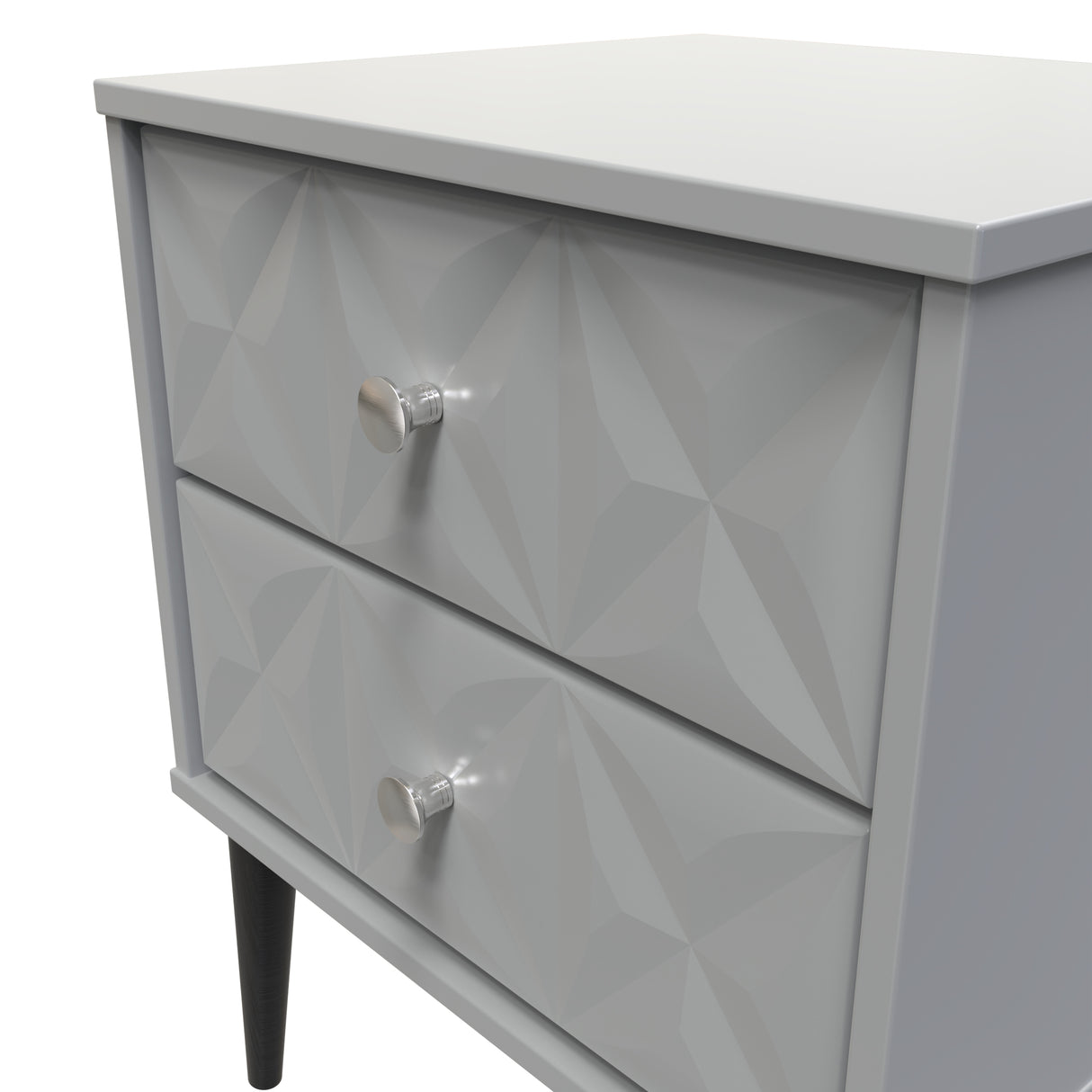 Pixel 2 Drawer Bedside Cabinet with Dark Scandinavian Legs