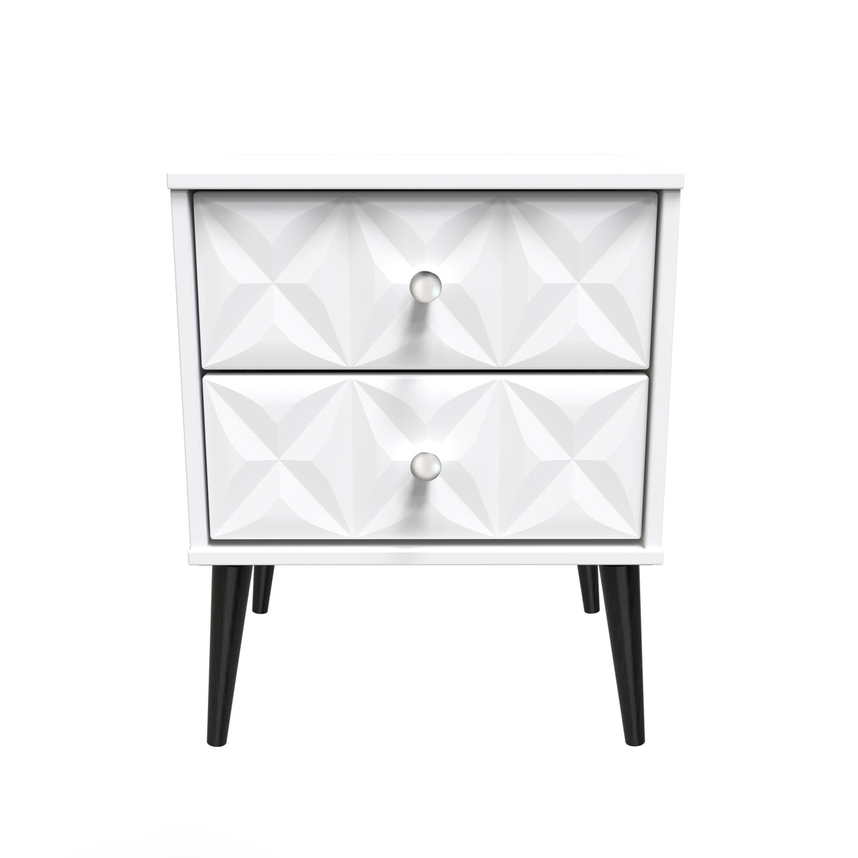 Pixel 2 Drawer Bedside Cabinet with Dark Scandinavian Legs