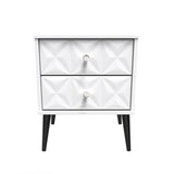 Pixel 2 Drawer Bedside Cabinet with Dark Scandinavian Legs