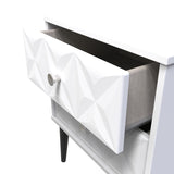 Pixel 2 Drawer Bedside Cabinet with Dark Scandinavian Legs