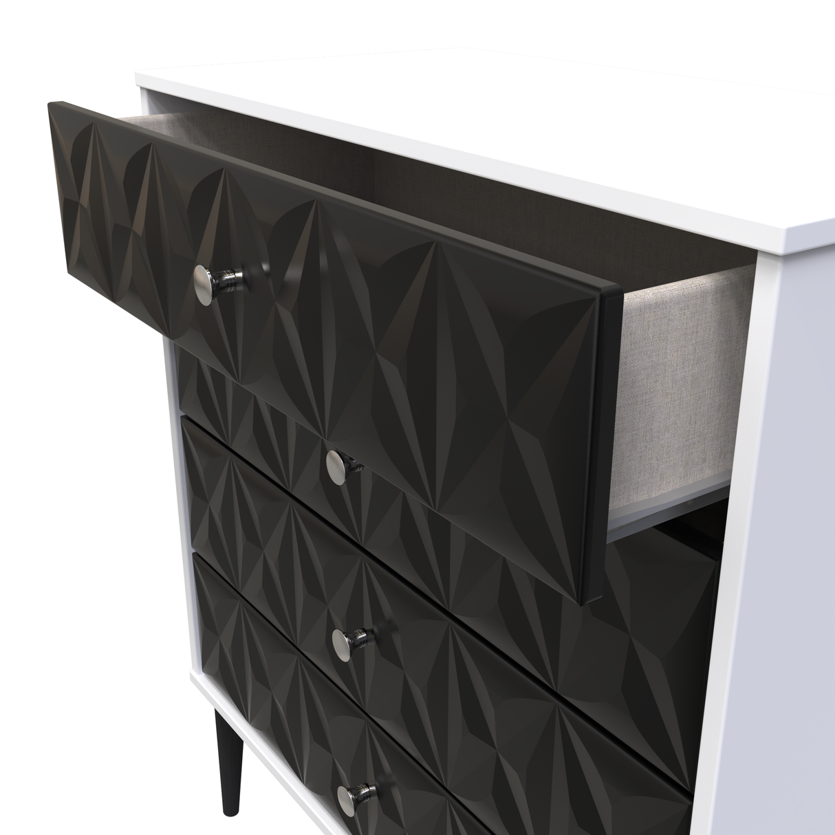 Pixel 4 Drawer Chest with Dark Scandinavian Legs