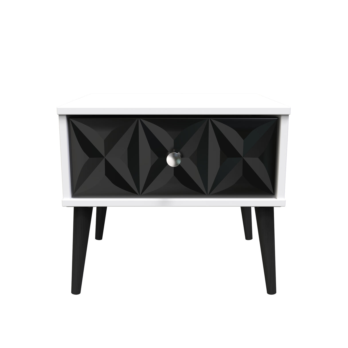 Pixel 1 Drawer Bedside Cabinet with Dark Scandinavian Legs