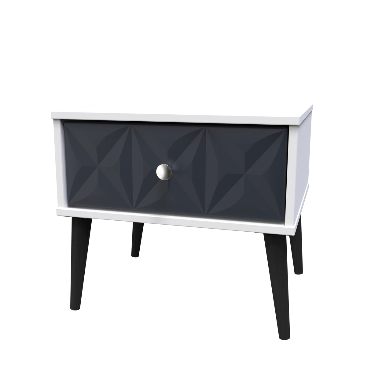 Pixel 1 Drawer Bedside Cabinet with Dark Scandinavian Legs