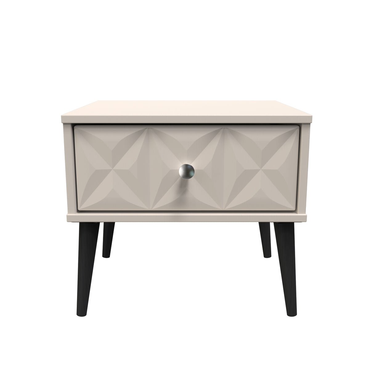 Pixel 1 Drawer Bedside Cabinet with Dark Scandinavian Legs