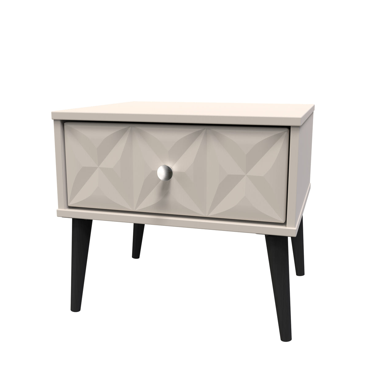 Pixel 1 Drawer Bedside Cabinet with Dark Scandinavian Legs