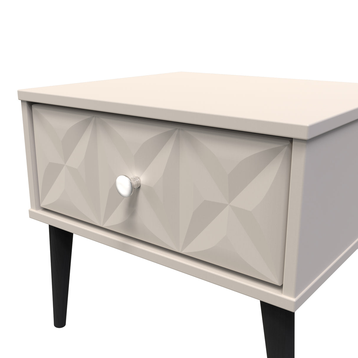 Pixel 1 Drawer Bedside Cabinet with Dark Scandinavian Legs