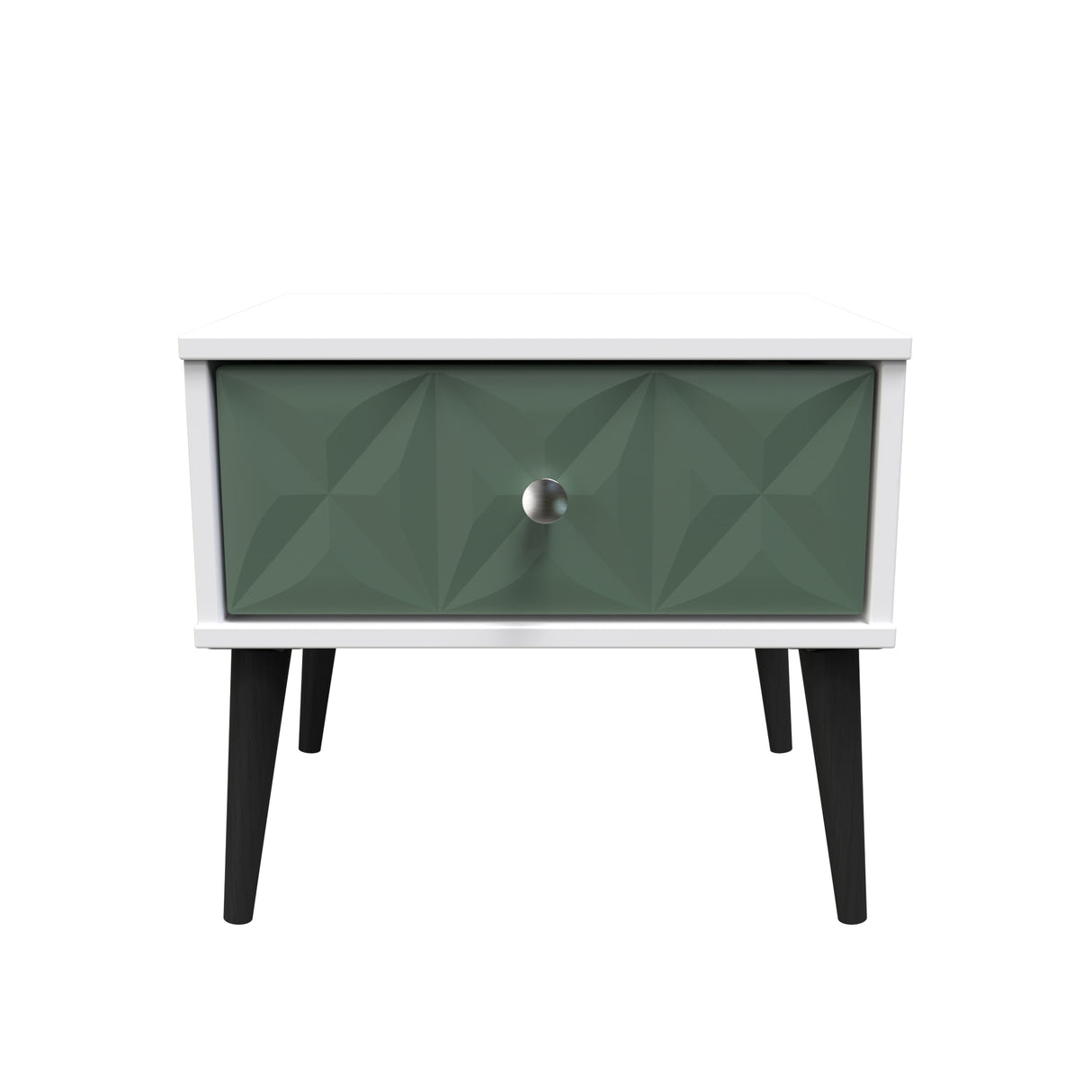 Pixel 1 Drawer Bedside Cabinet with Dark Scandinavian Legs