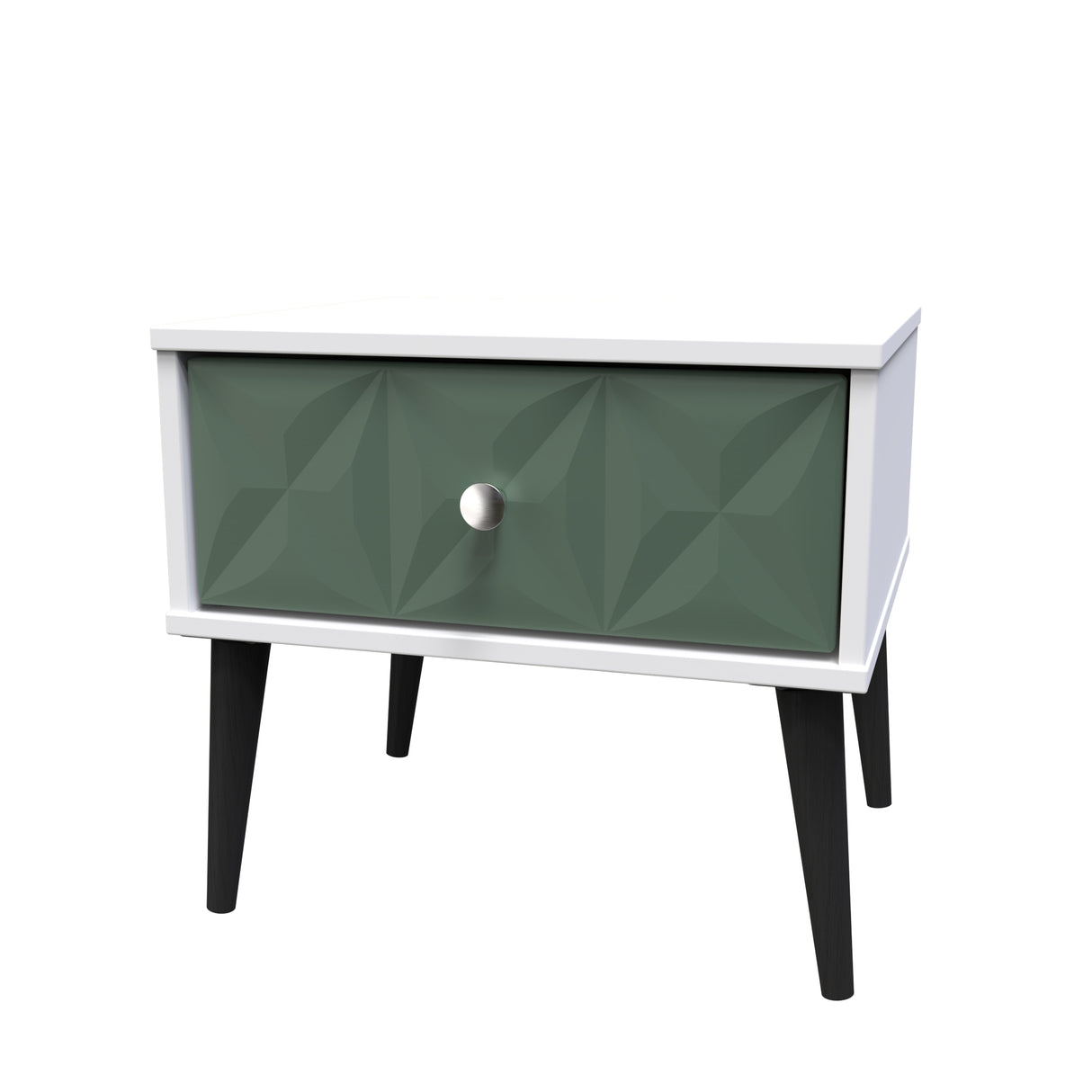 Pixel 1 Drawer Bedside Cabinet with Dark Scandinavian Legs