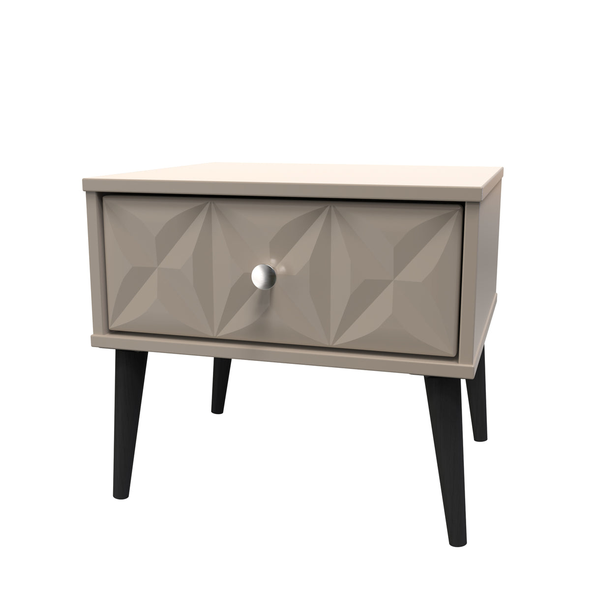 Pixel 1 Drawer Bedside Cabinet with Dark Scandinavian Legs