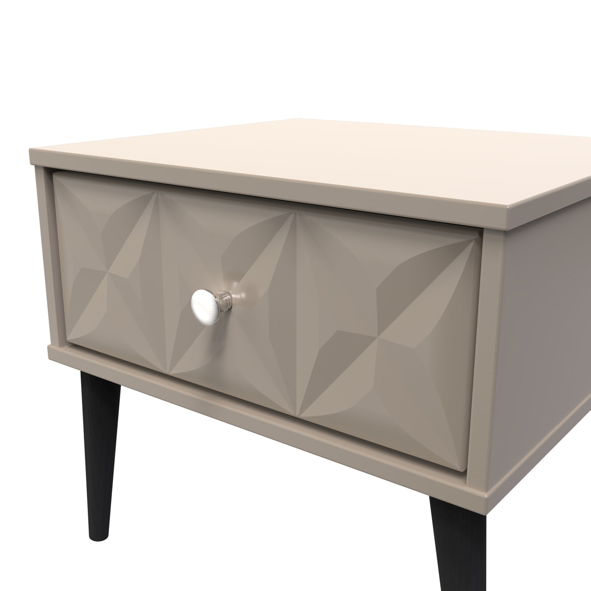 Pixel 1 Drawer Bedside Cabinet with Dark Scandinavian Legs