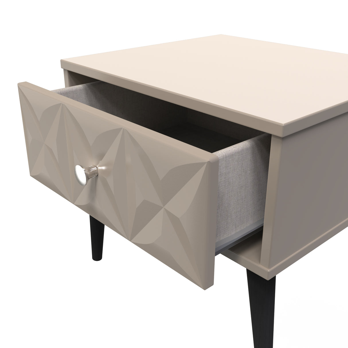 Pixel 1 Drawer Bedside Cabinet with Dark Scandinavian Legs