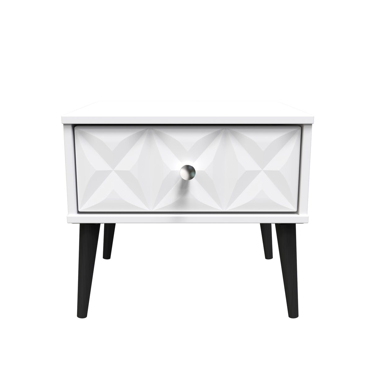 Pixel 1 Drawer Bedside Cabinet with Dark Scandinavian Legs