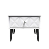 Pixel 1 Drawer Bedside Cabinet with Dark Scandinavian Legs