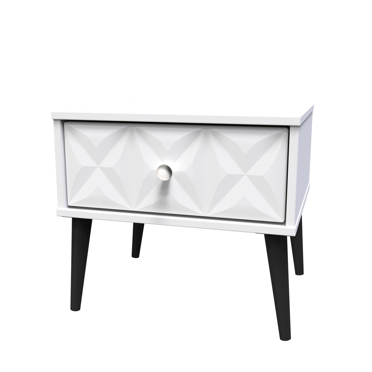 Pixel 1 Drawer Bedside Cabinet with Dark Scandinavian Legs