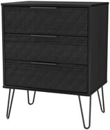 Harlequin 3 Drawer Midi Chest with Black Hairpin Legs