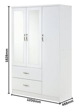 Paddington 3 Door Wardrobe & 7 Drawer Chest 4 Piece Bedroom Set