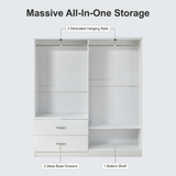 Paddington 4 Door 2 Drawer Mirrored Wardrobe