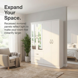 Paddington 4 Door 2 Drawer Mirrored Wardrobe