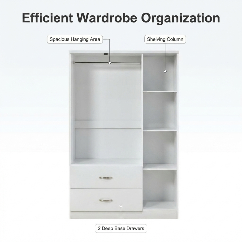 Paddington 3 Door 2 Drawer Mirrored Wardrobe