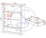 Panama 1 Drawer Bookcase