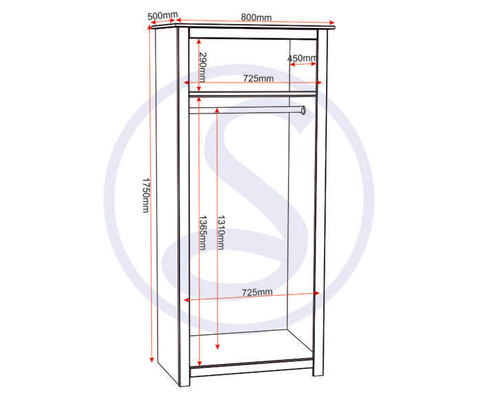 Panama 2 Door Double Wardrobe