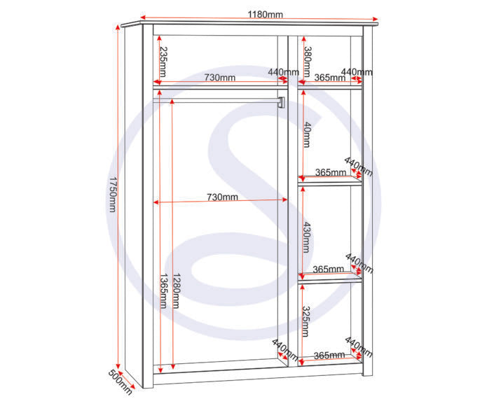 Panama Pine 3 Door Wardrobe