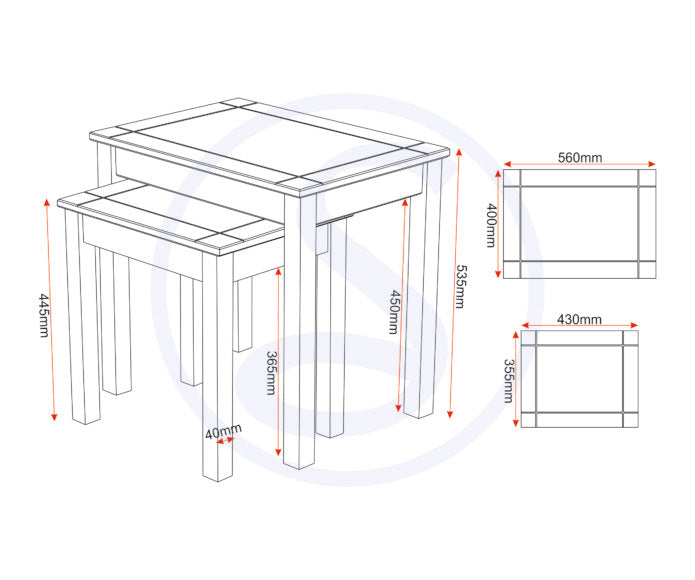 Panama Nest of Two Tables