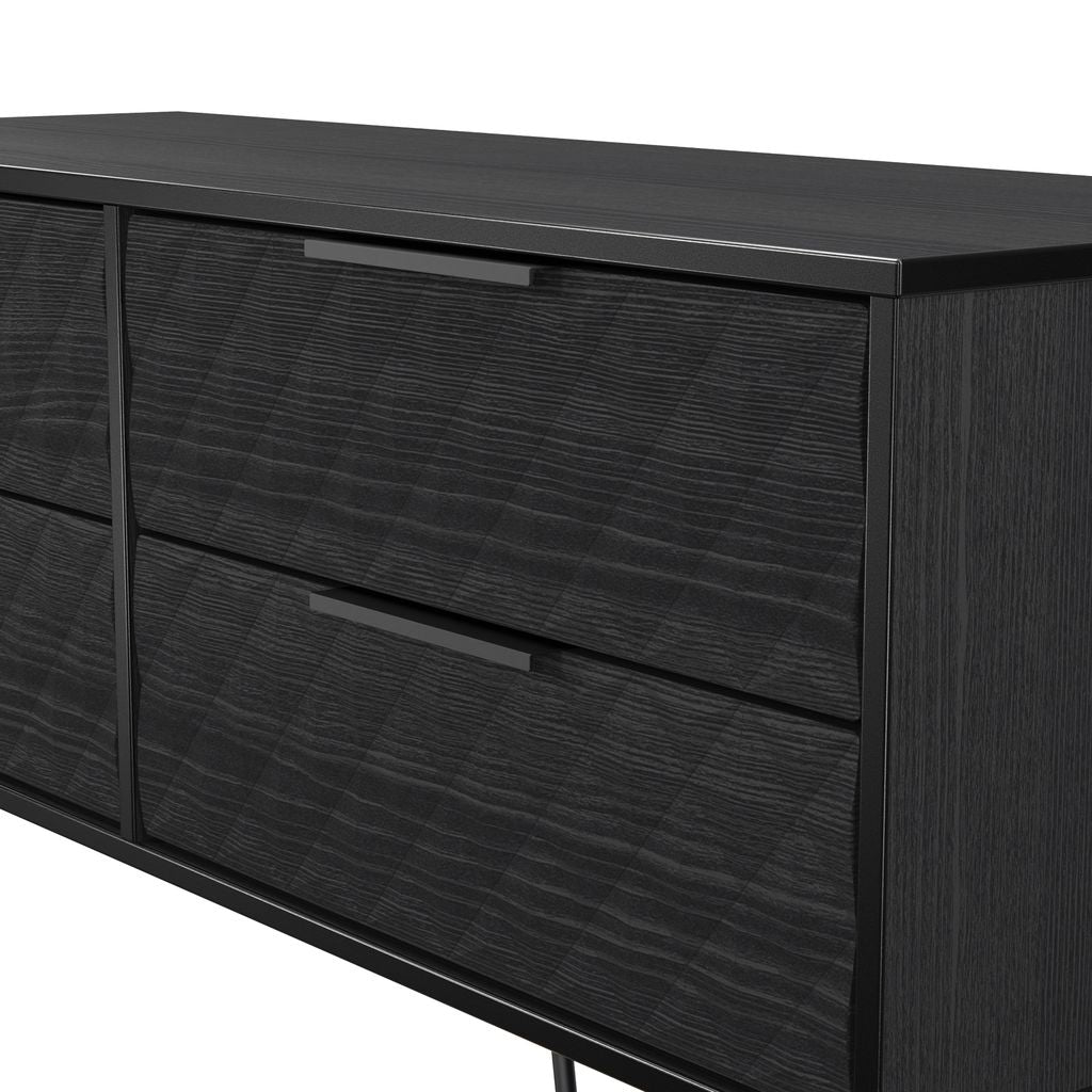 Harlequin 4 Drawer Bed Box with Black Hairpin Legs